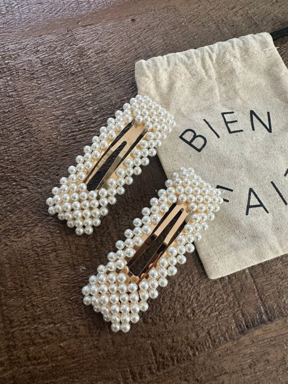 NEW Madewell set of 2 Pearl Gold Hair Clips